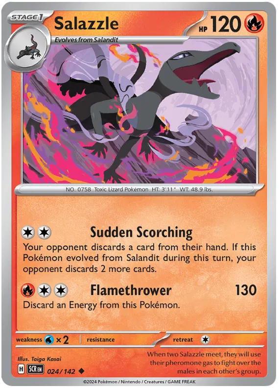 Salazzle Stellar Crown Pokemon Single Card 024/142