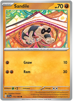Sandile Scarlet & Violet Base Set Pokemon Card Single