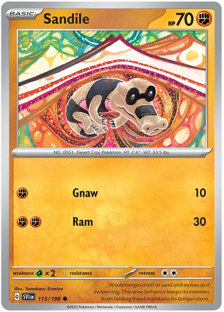 Sandile Scarlet & Violet Base Set Pokemon Card Single