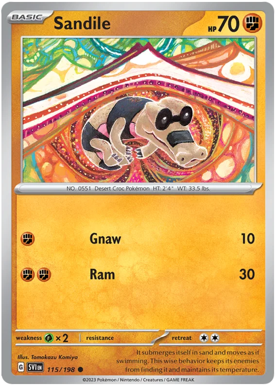 Sandile Scarlet & Violet Base Set Pokemon Card Single