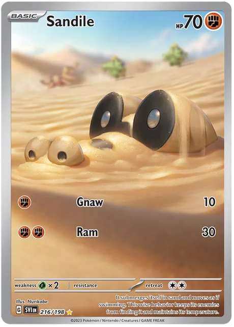 Sandile Illustration Rare Scarlet & Violet Base Set Pokemon Card Single