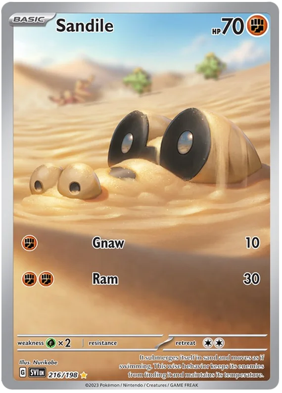 Sandile Illustration Rare Scarlet & Violet Base Set Pokemon Card Single