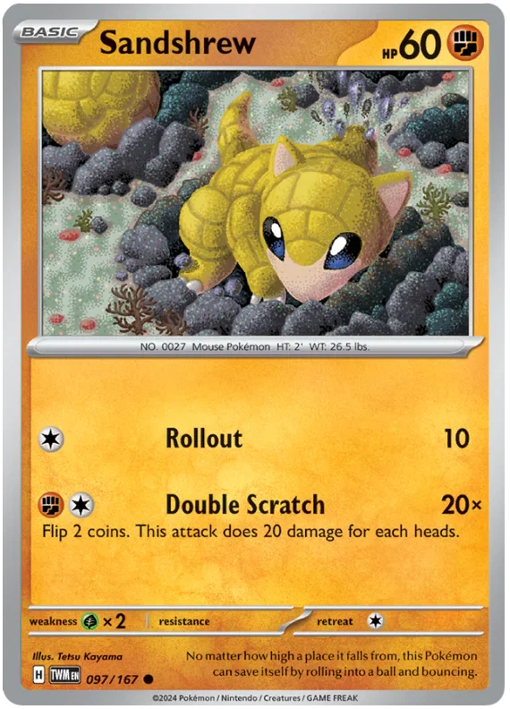 Sandshrew Twilight Masquerade Pokemon Single 097/167