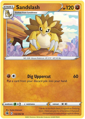 Sandslash Fusion Strike Pokemon Card Singles 132/264