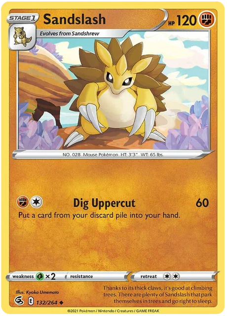 Sandslash Fusion Strike Pokemon Card Singles 132/264
