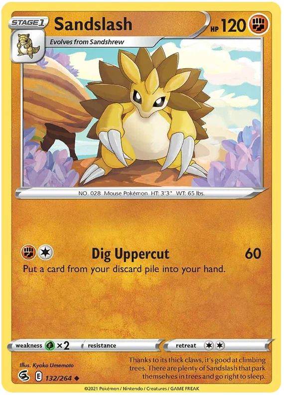 Sandslash Fusion Strike Pokemon Card Singles 132/264