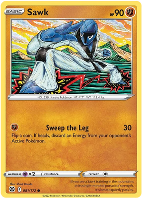 Sawk Brilliant Stars Pokemon Card Singles 081/172