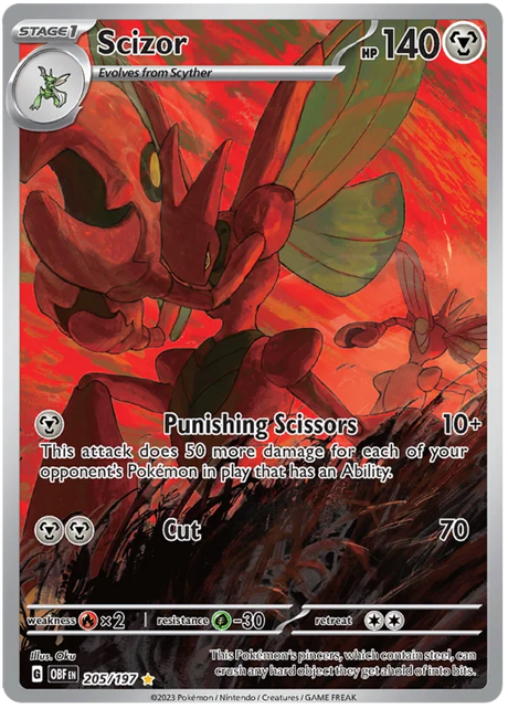 Scizor Illustration Rare Obsidian Flames Single Pokemon Card