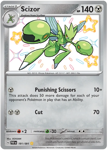 Scizor Paldean Fates Pokemon Card Single 191/091