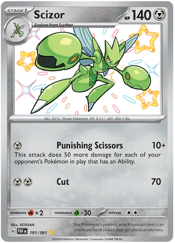 Scizor Paldean Fates Pokemon Card Single 191/091