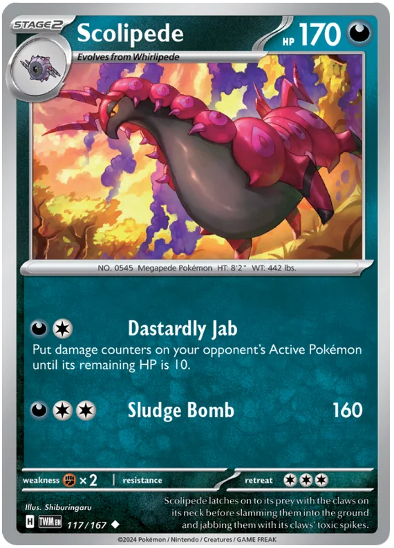 Scolipede Twilight Masquerade Pokemon Single 117/167