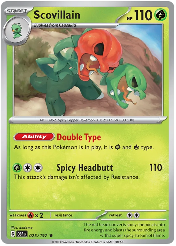 Scovillain Obsidian Flames Single Pokemon Card