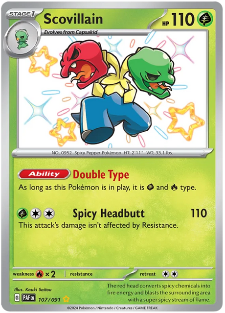 Scovillain Paldean Fates Pokemon Card Single 107/091