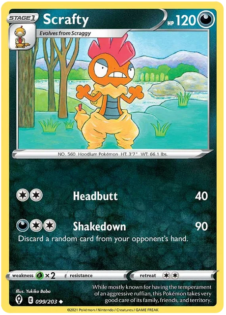 Scrafty 099/203 - Pokemon TCG Evolving Skies card