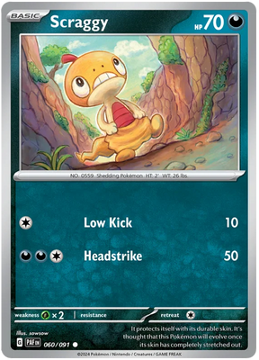 Scraggy Paldean Fates Pokemon Card Single 060/091