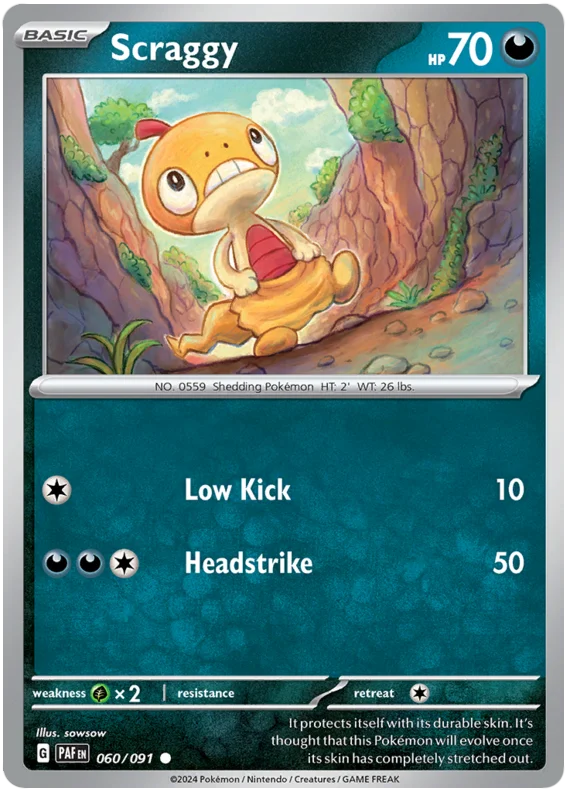 Scraggy Paldean Fates Pokemon Card Single 060/091