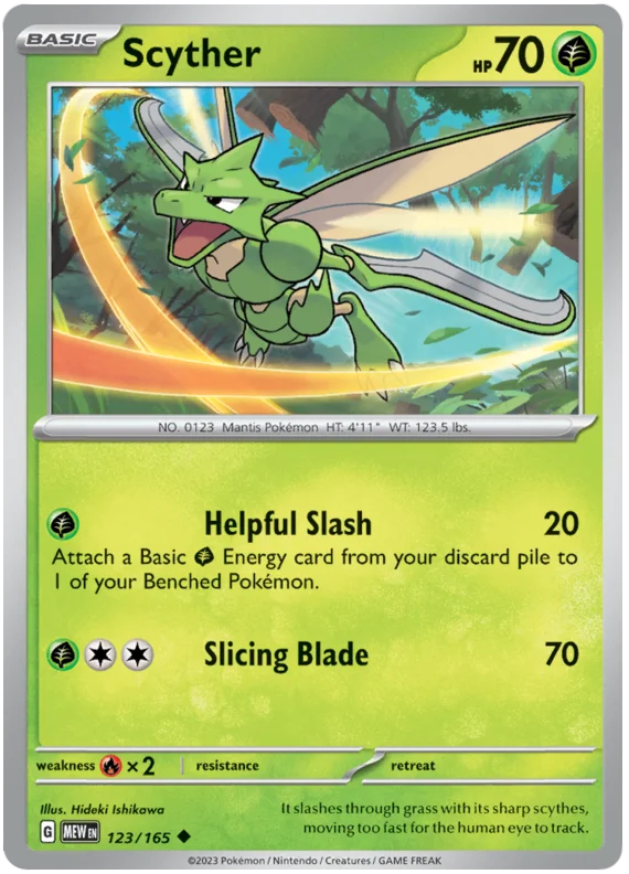 Scyther 151 Single Pokemon Card 123/165 – Favorite Hobby