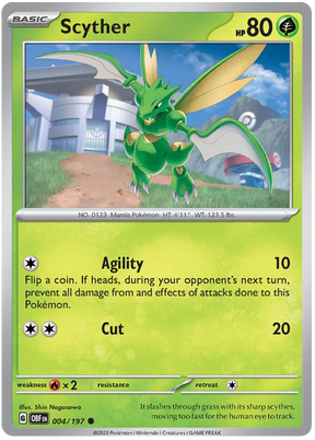 Scyther Obsidian Flames Single Pokemon Card