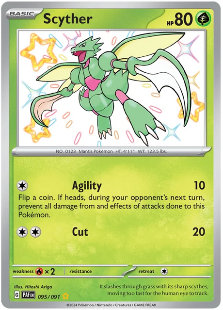 Scyther Paldean Fates Pokemon Card Single 095/091