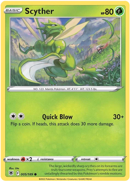 Scyther Astral Radiance Pokemon Card Singles 005/189