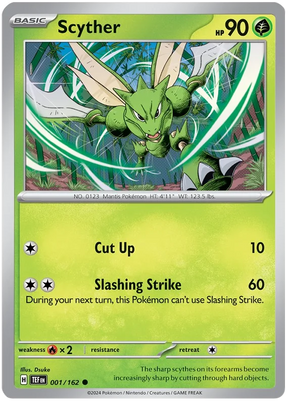 Scyther Temporal Forces Pokemon Single 001/162