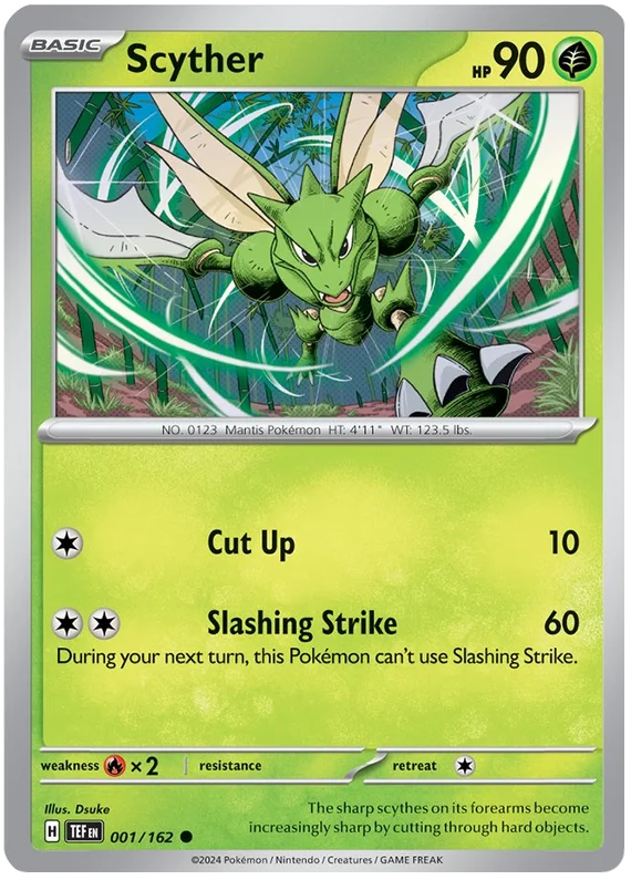 Scyther Temporal Forces Pokemon Single 001/162