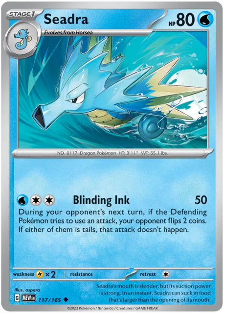 Seadra 151 Single Pokemon Card
