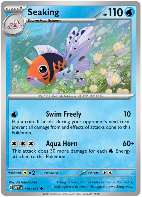 Seaking 151 Single Pokemon Card