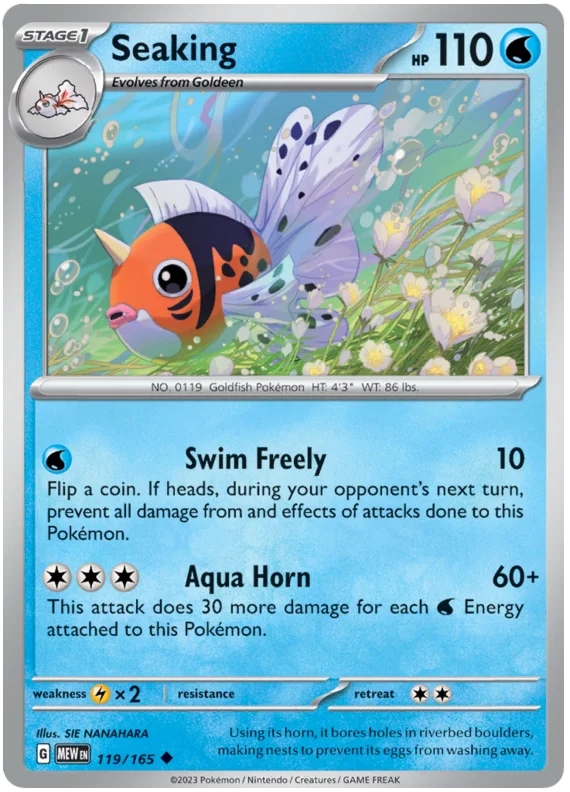 Seaking 151 Single Pokemon Card