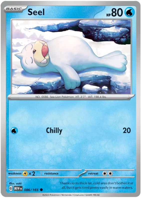 Seel 151 Single Pokemon Card