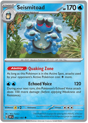 Seismitoad Obsidian Flames Single Pokemon Card