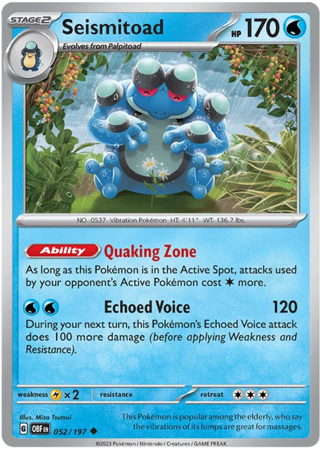Seismitoad Obsidian Flames Single Pokemon Card