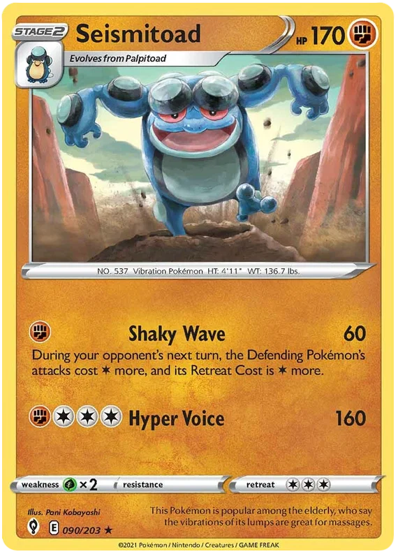 Seismitoad 090/203 - Pokemon TCG Evolving Skies card