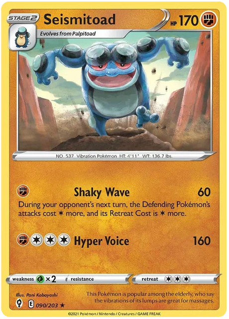 Seismitoad 090/203 - Pokemon TCG Evolving Skies card