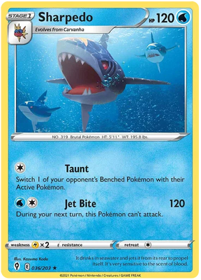 Sharpedo 036/203 - Pokemon TCG Evolving Skies card