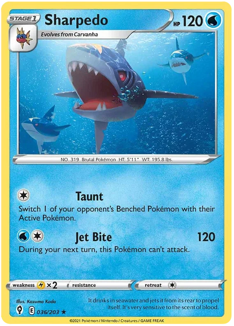 Sharpedo 036/203 - Pokemon TCG Evolving Skies card