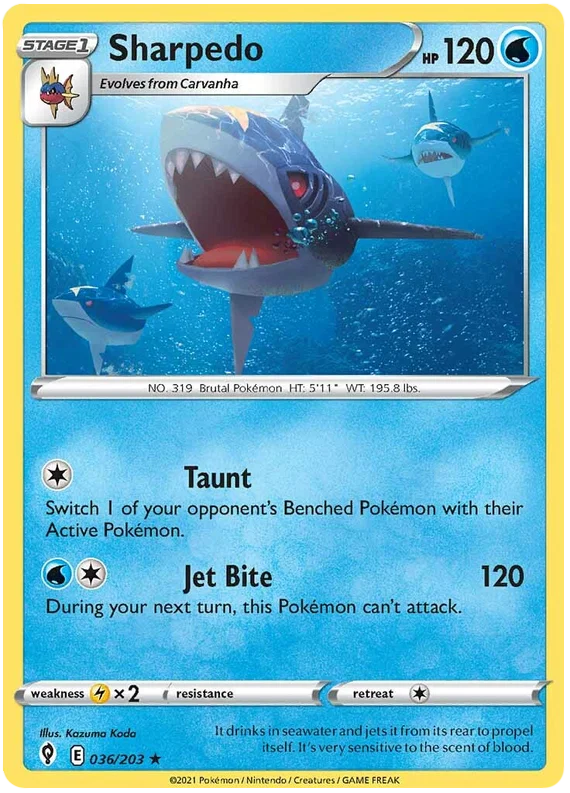 Sharpedo 036/203 - Pokemon TCG Evolving Skies card