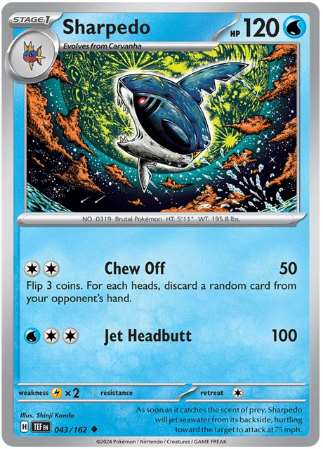 Sharpedo Temporal Forces Pokemon Single 043/162
