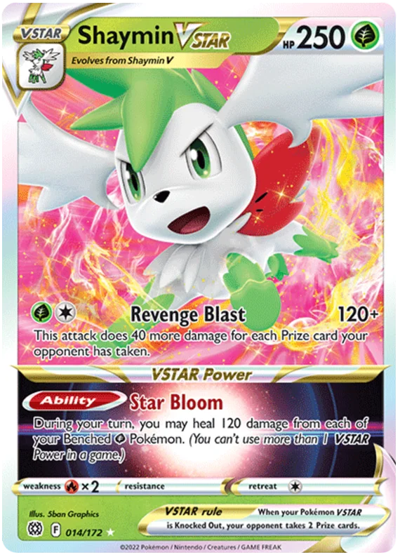 Shaymin VSTAR Brilliant Stars Pokemon Card Singles 014/172