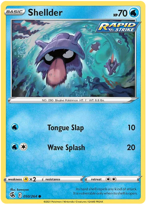 Shellder Fusion Strike Pokemon Card Singles 050/264