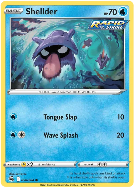 Shellder Fusion Strike Pokemon Card Singles 050/264