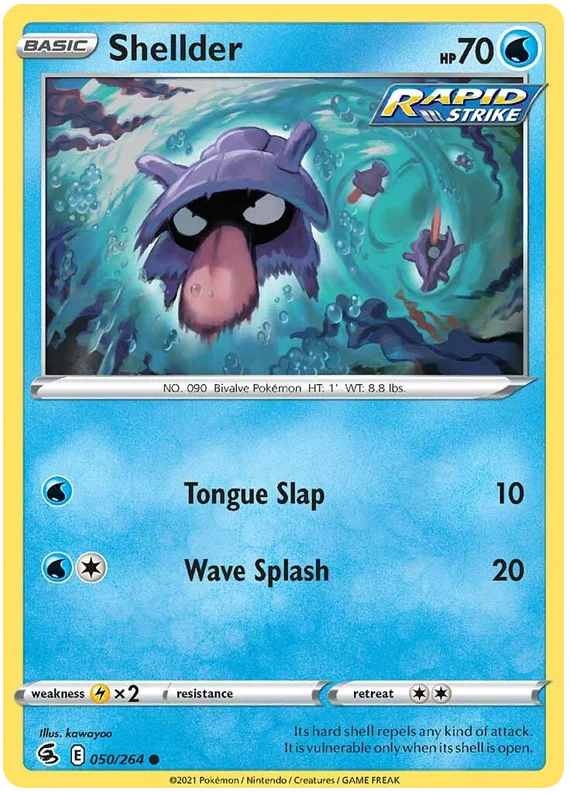 Shellder Fusion Strike Pokemon Card Singles 050/264