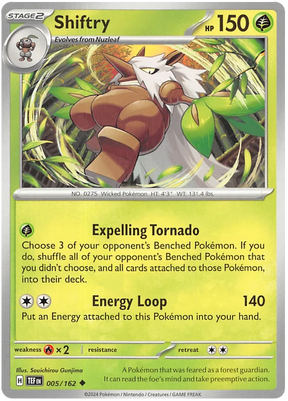 Shiftry Temporal Forces Pokemon Single 005/162