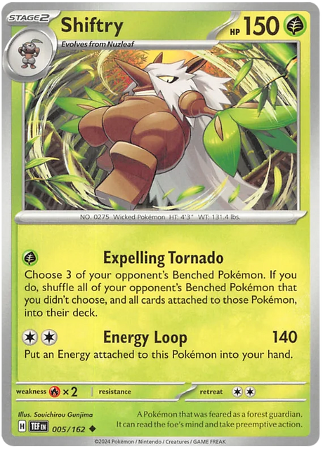 Shiftry Temporal Forces Pokemon Single 005/162