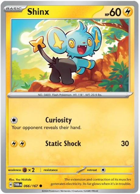 Shinx Twilight Masquerade Pokemon Single 066/167