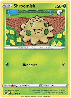 Shroomish Brilliant Stars Pokemon Card Singles 003/172
