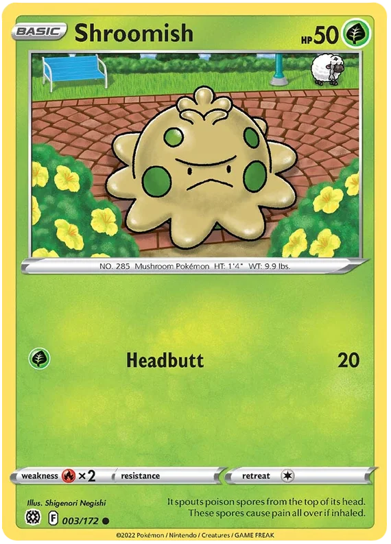 Shroomish Brilliant Stars Pokemon Card Singles 003/172