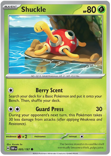 Shuckle Obsidian Flames Single Pokemon Card