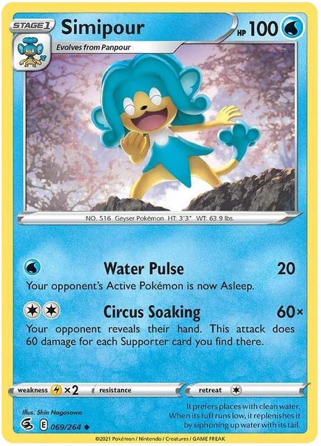 Simipour Fusion Strike Pokemon Card Singles 069/264