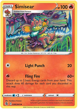 Simisear Fusion Strike Pokemon Card Singles 038/264